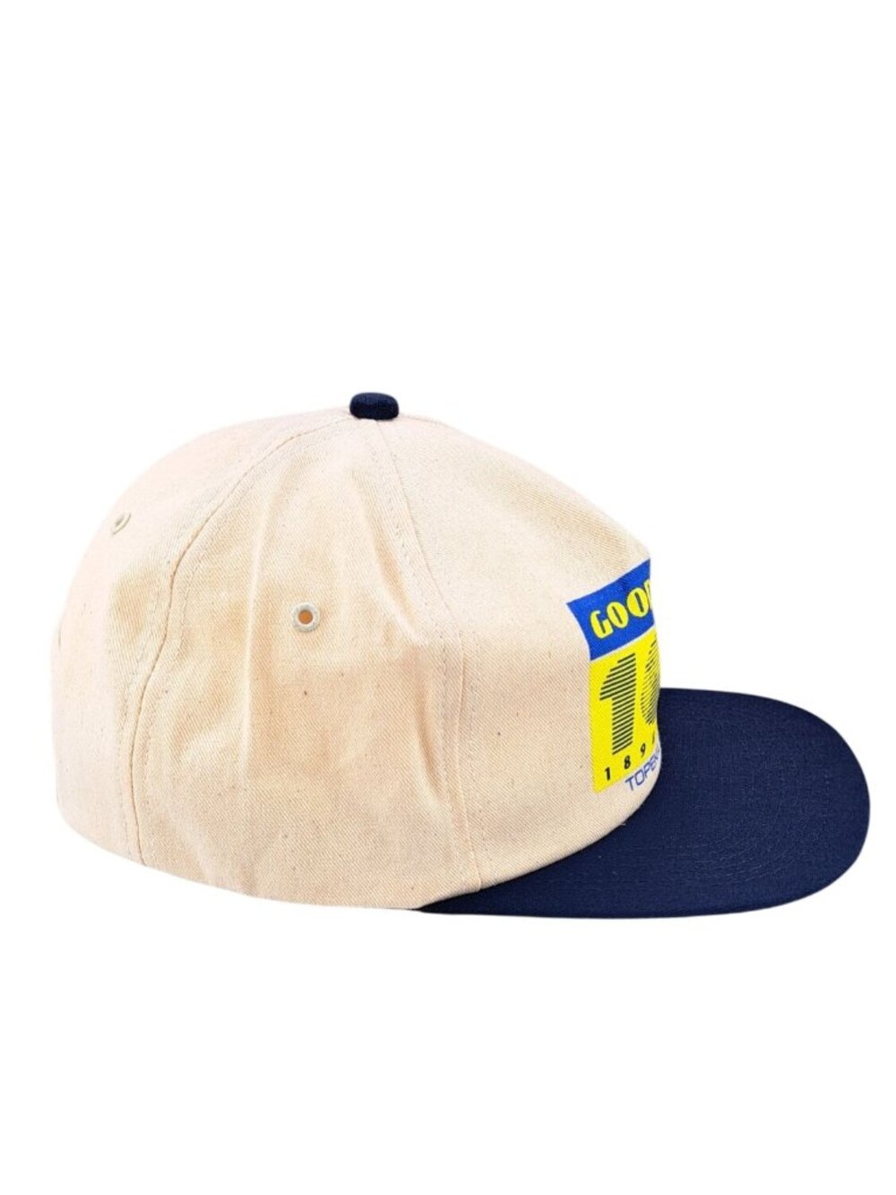 Vintage Goodyear 100th Anniversary Topeka Kansas Plant Snapback Hat Tan Blue New - Picture 3 of 8